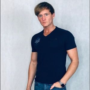 Express Men, Short sleeve shirt, Size S, Blue